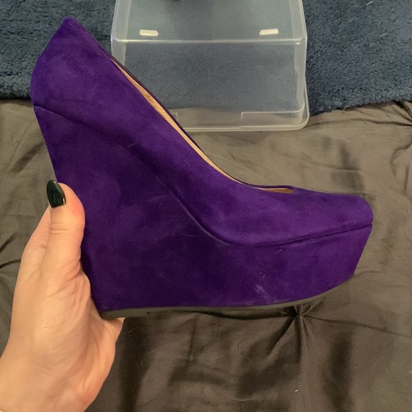 Aldo purple suede platform wedges - Picture 5 of 11